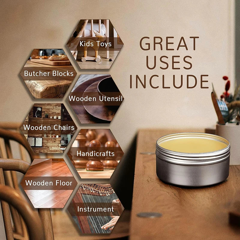 NATURAL POLISH™️ Pulidor de cera de abejas para muebles cuidado y protección para el brillo y el desgaste