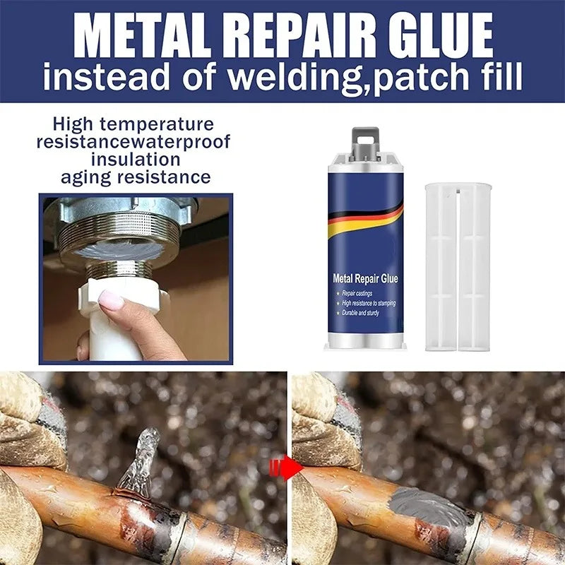 METAL REPAIR™️ ACERO LIQUIDO PARA REPARACIONES Y SELLADOS RESISTENTES.
